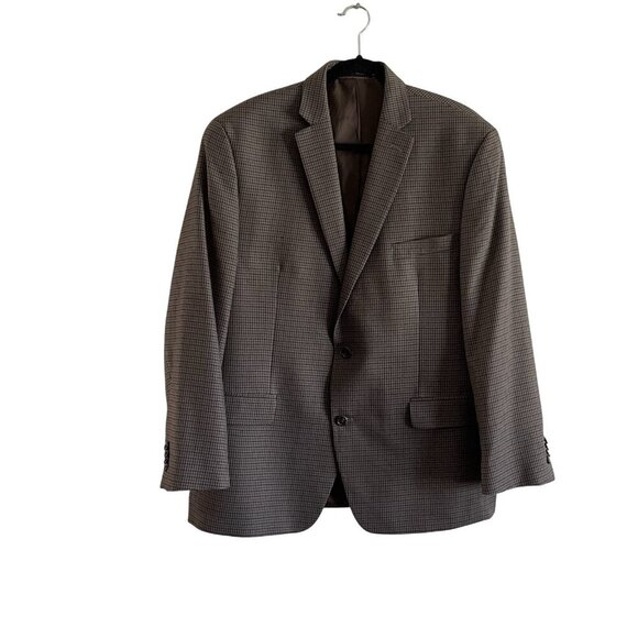 Michael Kors Men 44R Brown Houndstooth 2-Button Single Breast Blazer Sportcoat - Picture 2 of 12